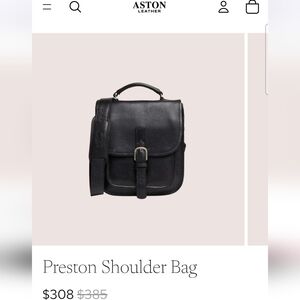 Aston Preston Leather Crossbody Messenger Bag Black Luxury Classic Made In USA